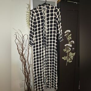 Zara long button up dress womens small